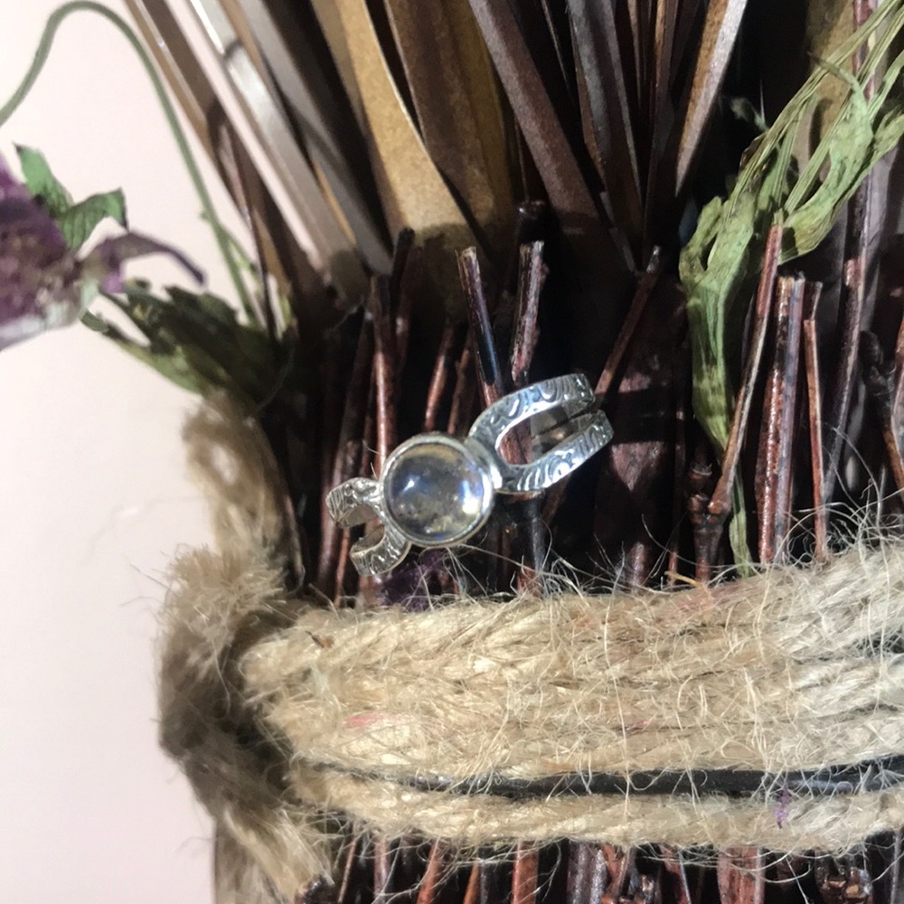 Rustic labradorite ring